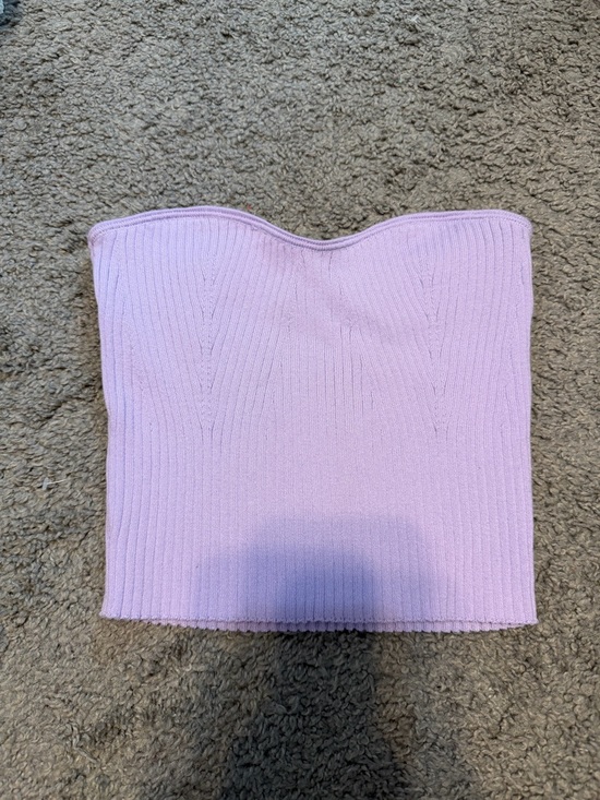 H&M Tops - H&M Lilac Ribbed Sweetheart Tube Top